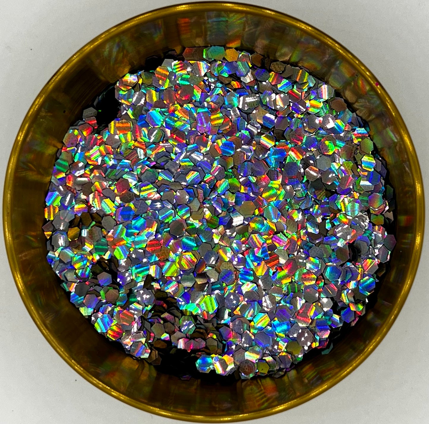 Full Metal Holographic Gunmetal Grey Super Chunky Biodegradable Glitter