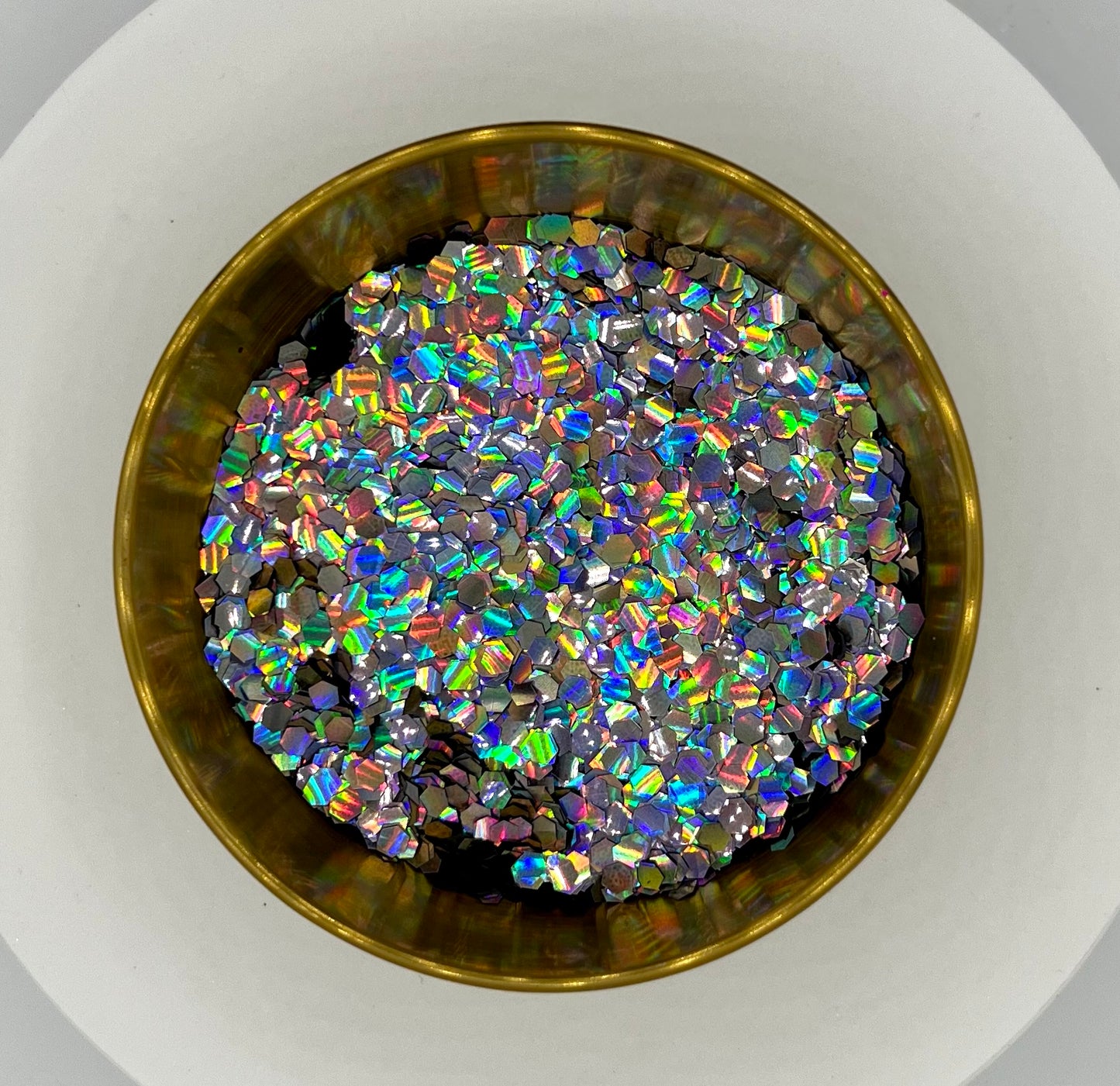 Full Metal Holographic Gunmetal Grey Super Chunky Biodegradable Glitter