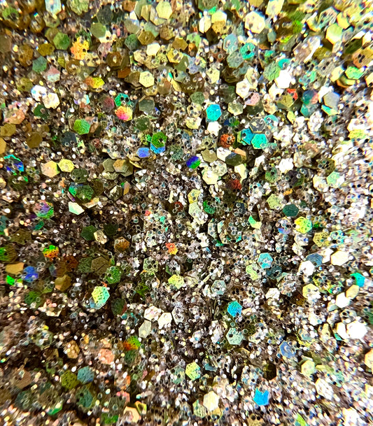 Who’s the Boss Gold Holographic Biodegradable Glitter Mix