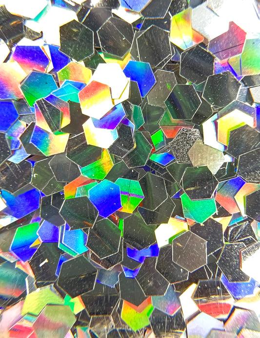 Neutron Dance Super Chunky Holographic Silver Biodegradable Glitter