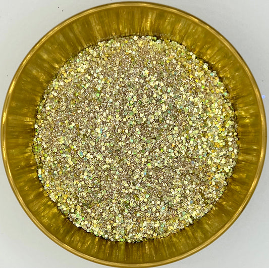 Who’s the Boss Gold Holographic Biodegradable Glitter Mix